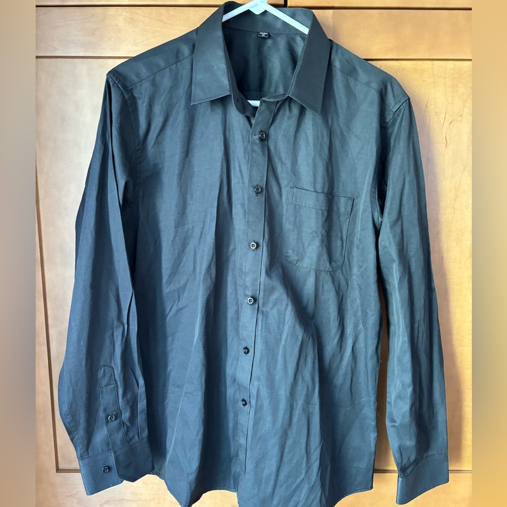Black mens button down 17.5